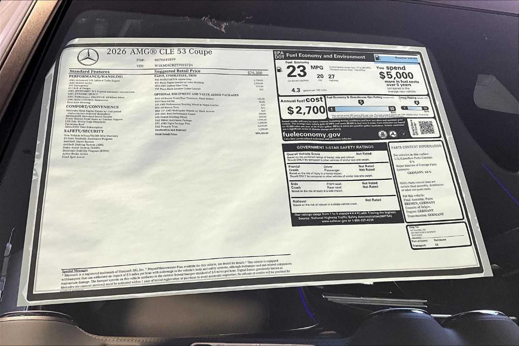 new 2026 Mercedes-Benz AMG CLE 53 car, priced at $89,185