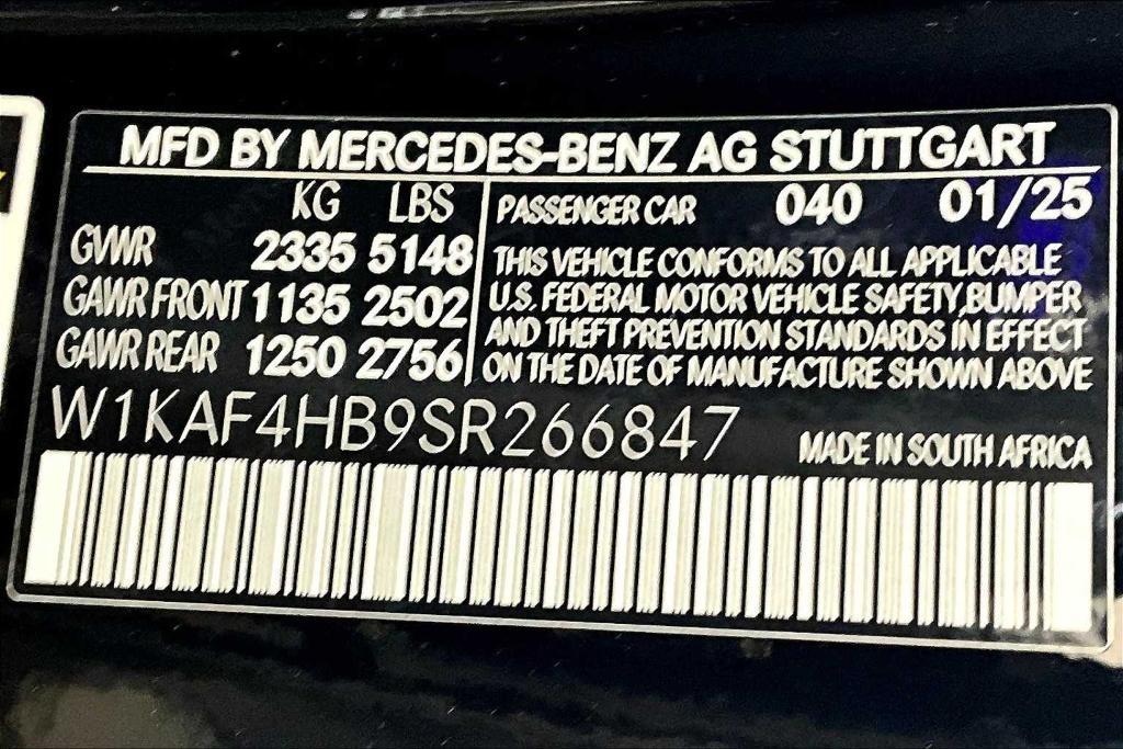 new 2025 Mercedes-Benz C-Class car, priced at $54,430