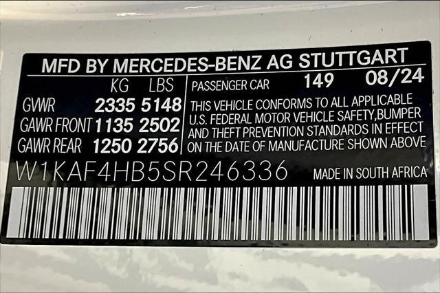 new 2025 Mercedes-Benz C-Class car, priced at $55,260