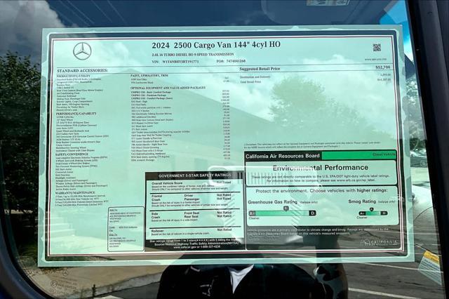 new 2024 Mercedes-Benz Sprinter 2500 car, priced at $64,387