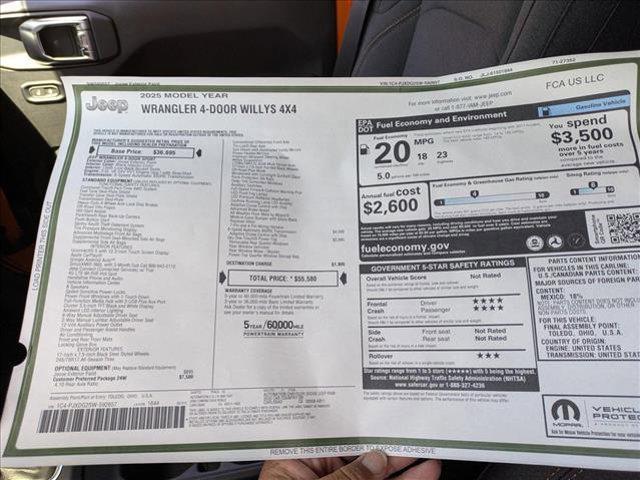 new 2025 Jeep Wrangler car, priced at $53,580