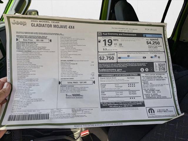 new 2025 Jeep Gladiator car, priced at $49,488