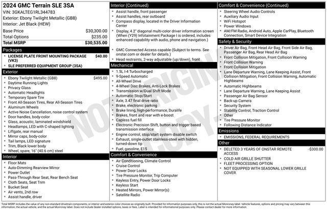 used 2024 GMC Terrain car, priced at $25,393