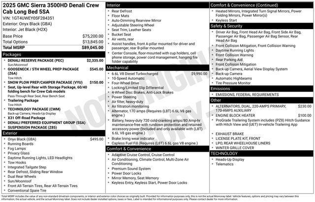 new 2025 GMC Sierra 3500 car, priced at $87,641
