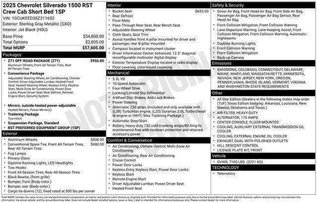 new 2025 Chevrolet Silverado 1500 car, priced at $54,634