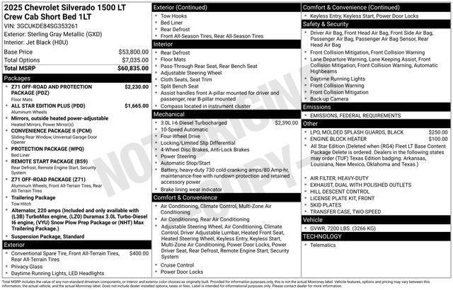 new 2025 Chevrolet Silverado 1500 car, priced at $56,461