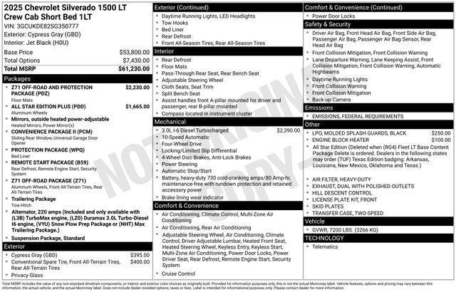 new 2025 Chevrolet Silverado 1500 car, priced at $56,827