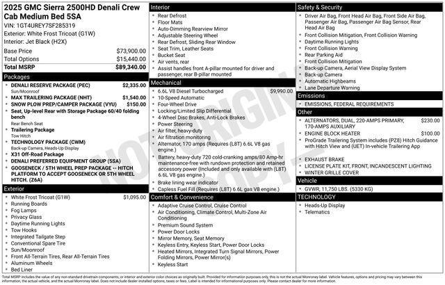 new 2025 GMC Sierra 2500 car, priced at $85,079