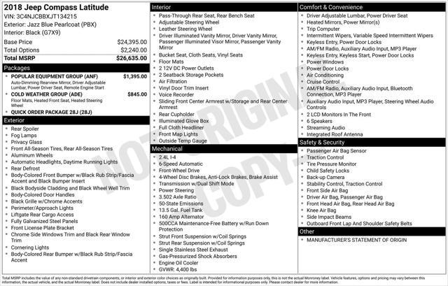 used 2018 Jeep Compass car, priced at $16,444