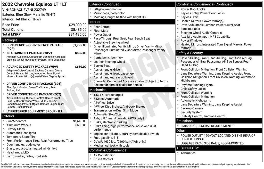 used 2022 Chevrolet Equinox car, priced at $22,231