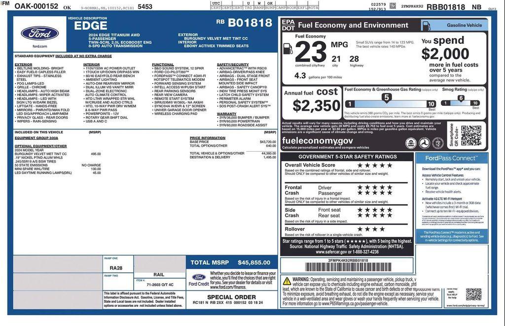 used 2024 Ford Edge car, priced at $30,707