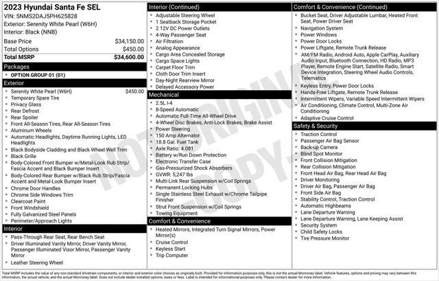 used 2023 Hyundai Santa Fe car, priced at $25,121
