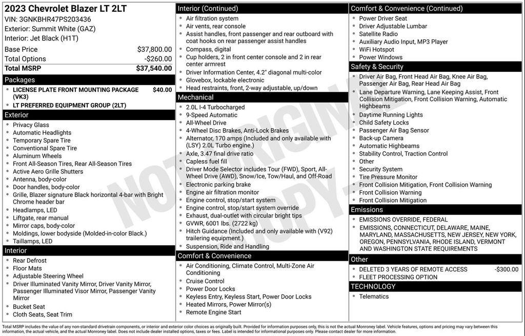 used 2023 Chevrolet Blazer car, priced at $24,301