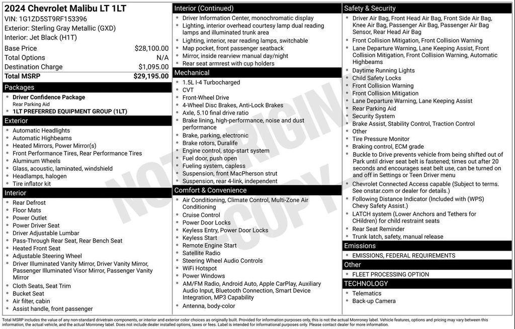 used 2024 Chevrolet Malibu car, priced at $20,739