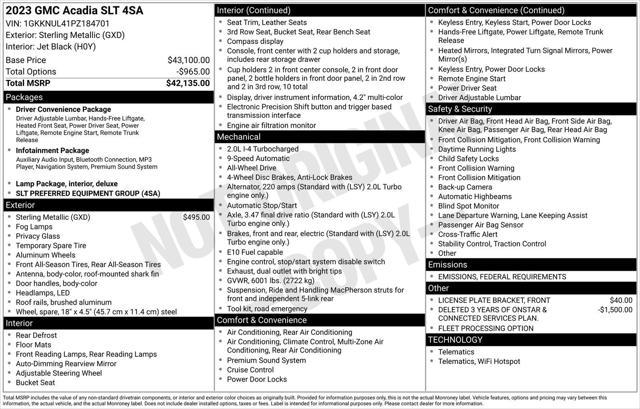 used 2023 GMC Acadia car, priced at $28,746