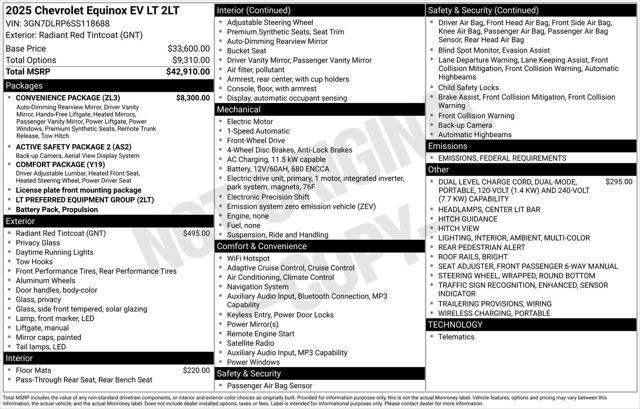 used 2025 Chevrolet Equinox EV car, priced at $33,500