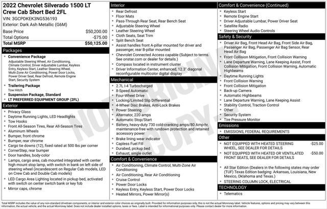 used 2022 Chevrolet Silverado 1500 car, priced at $36,468