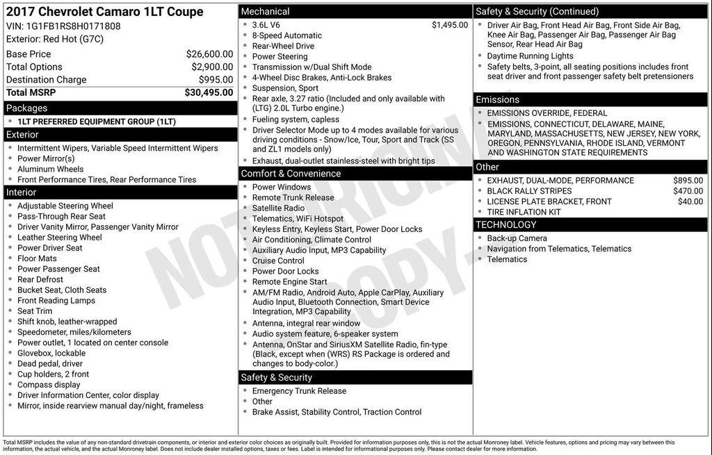 used 2017 Chevrolet Camaro car, priced at $17,799