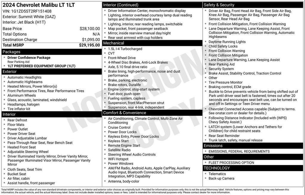 used 2024 Chevrolet Malibu car, priced at $20,491