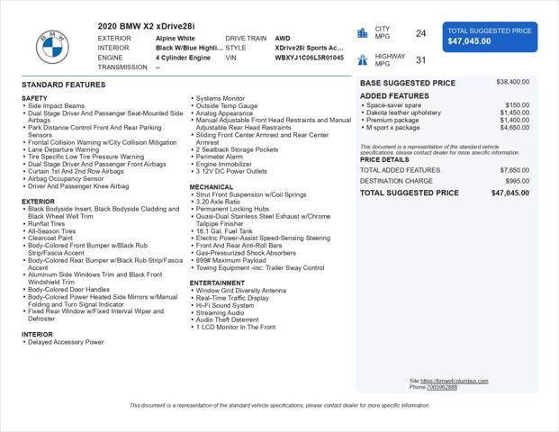 used 2020 BMW X2 car, priced at $27,997