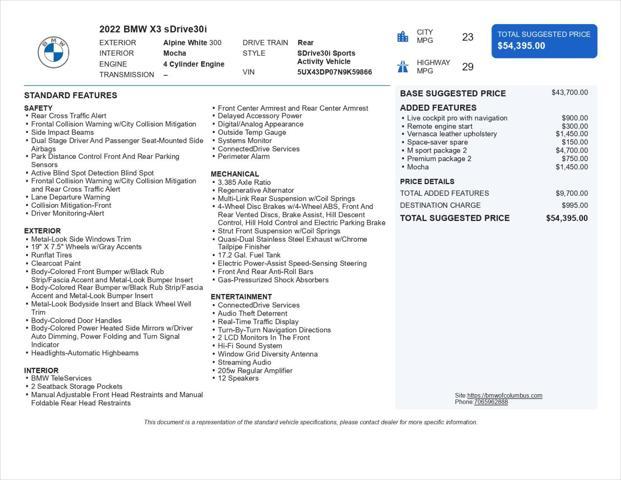 used 2022 BMW X3 car, priced at $35,998