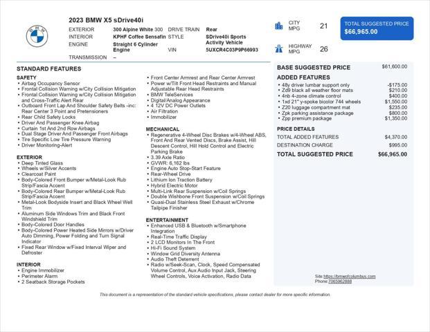 used 2023 BMW X5 car, priced at $49,997