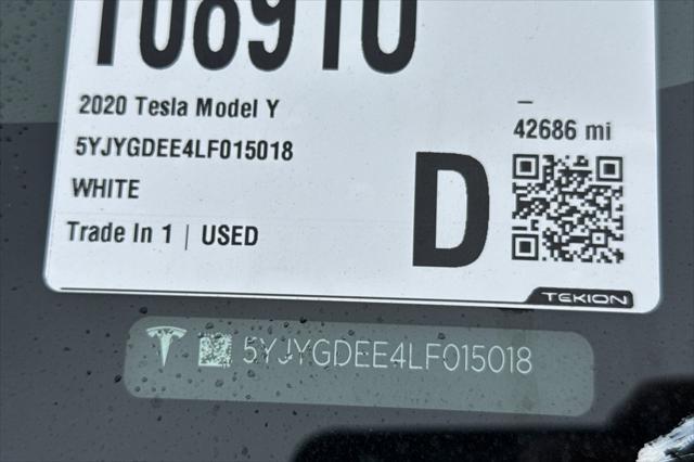 used 2020 Tesla Model Y car, priced at $29,606