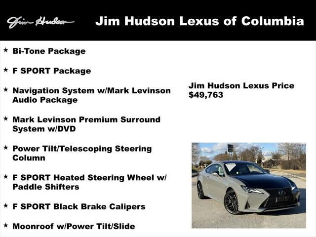 used 2023 Lexus RC 350 car, priced at $50,462