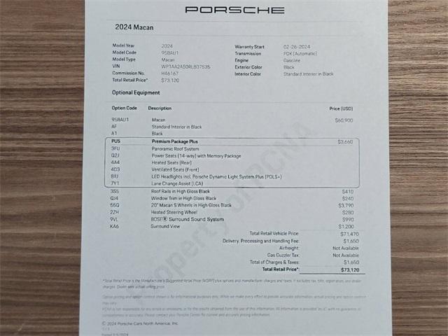 used 2024 Porsche Macan car, priced at $62,199