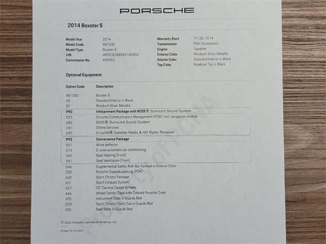 used 2014 Porsche Boxster car, priced at $39,990