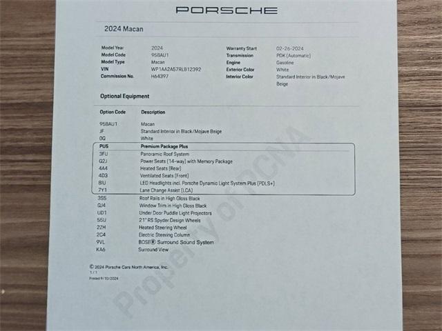 used 2024 Porsche Macan car, priced at $62,499