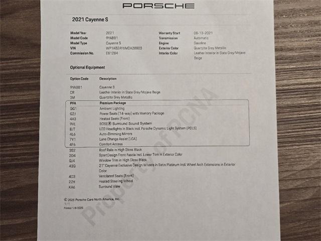 used 2021 Porsche Cayenne car, priced at $46,500