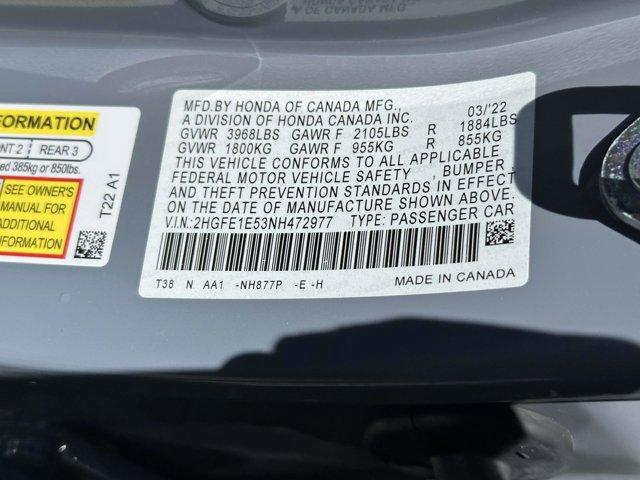 used 2022 Honda Civic Si car, priced at $26,790
