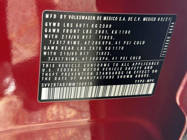 used 2021 Volkswagen Tiguan car, priced at $12,480