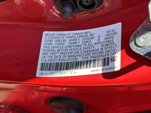 used 2020 Honda Civic Si car, priced at $19,890