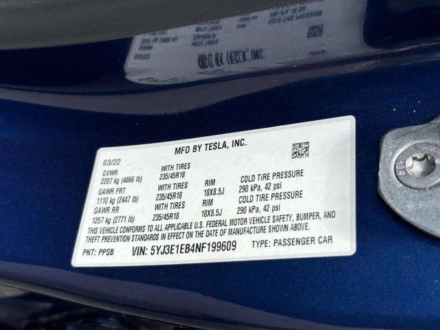used 2022 Tesla Model 3 car, priced at $18,690