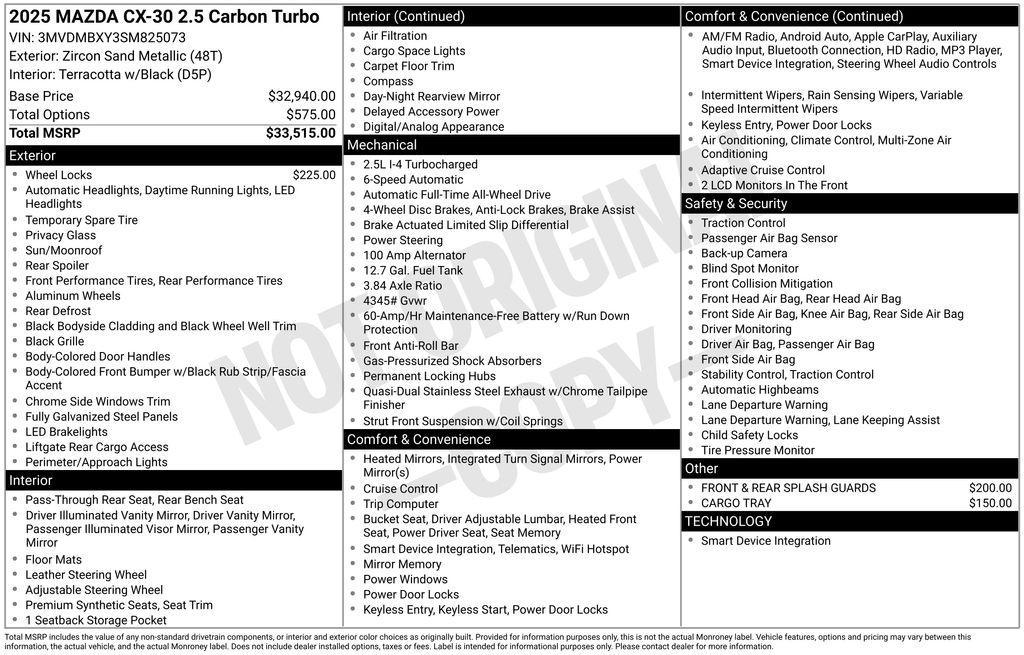 used 2025 Mazda CX-30 car, priced at $32,700