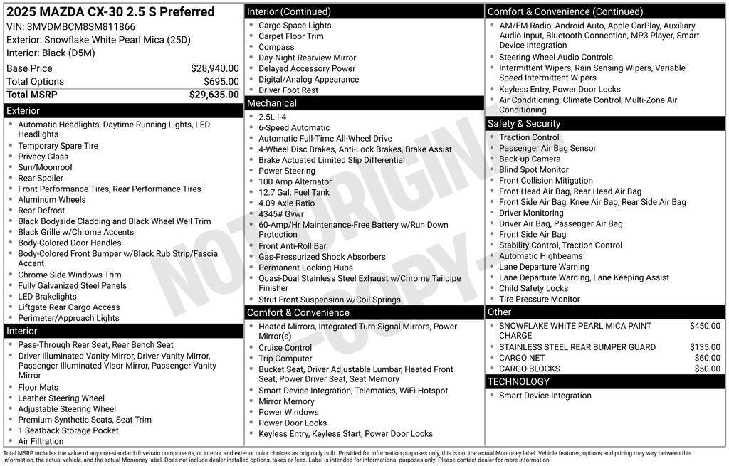 used 2025 Mazda CX-30 car, priced at $28,400