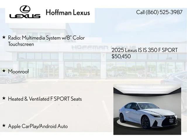 new 2025 Lexus IS 350 car, priced at $50,450