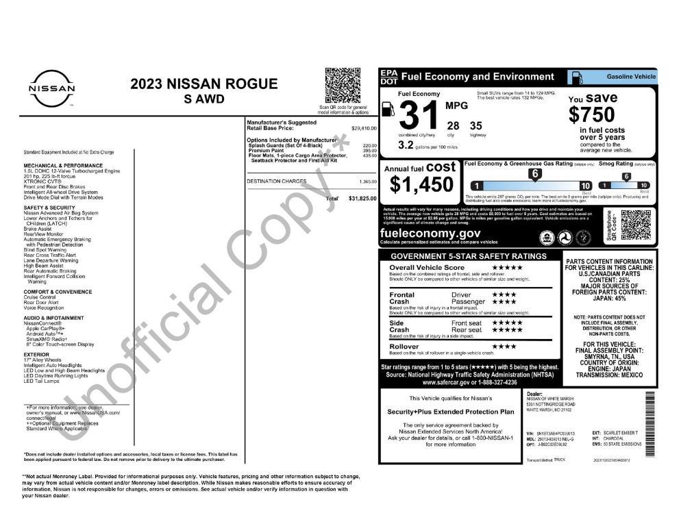 used 2023 Nissan Rogue car, priced at $23,950