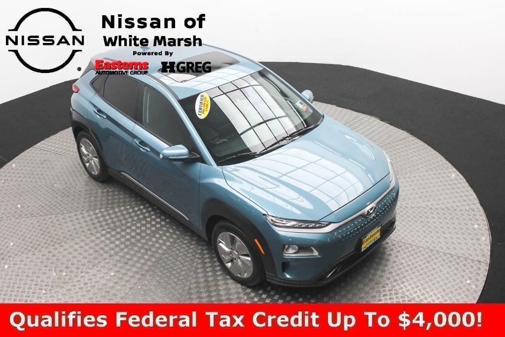 used 2021 Hyundai Kona EV car, priced at $20,350