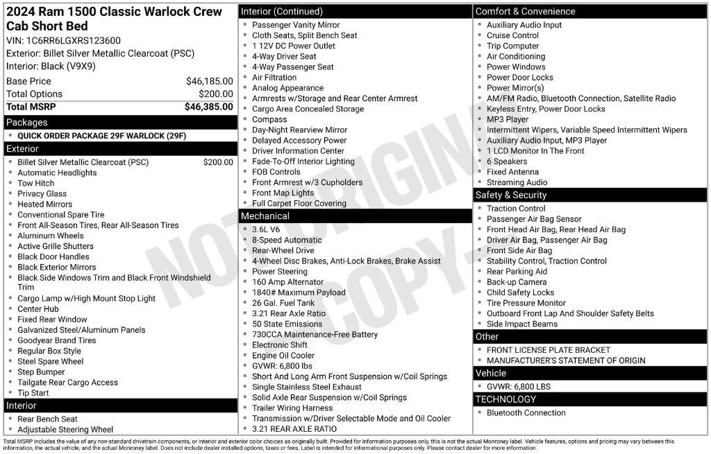 used 2024 Ram 1500 Classic car, priced at $29,950