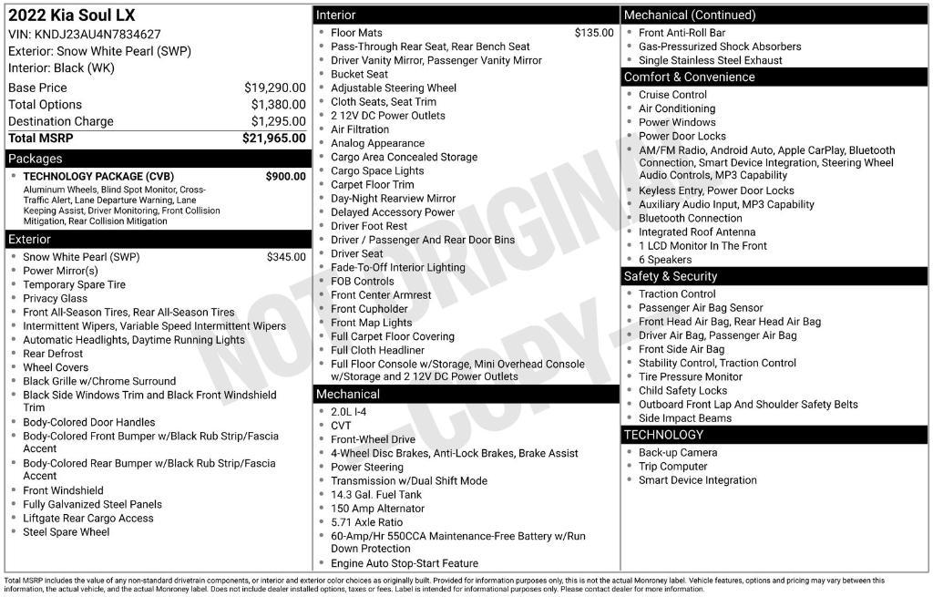 used 2022 Kia Soul car, priced at $14,950