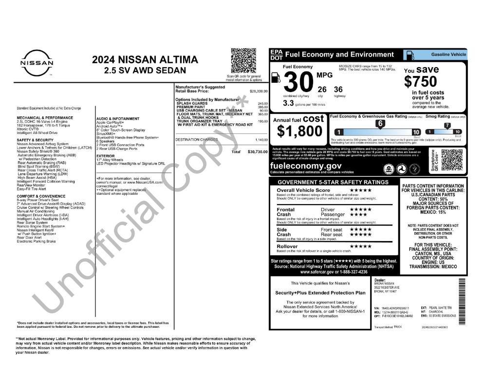 used 2024 Nissan Altima car, priced at $24,490