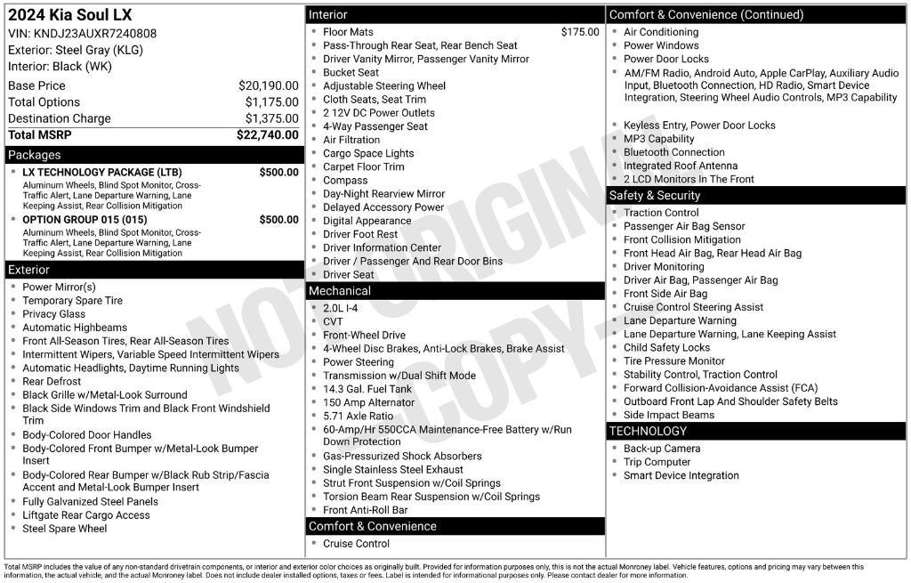 used 2024 Kia Soul car, priced at $17,308