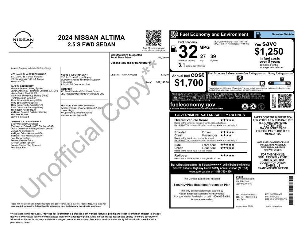 used 2024 Nissan Altima car, priced at $20,950