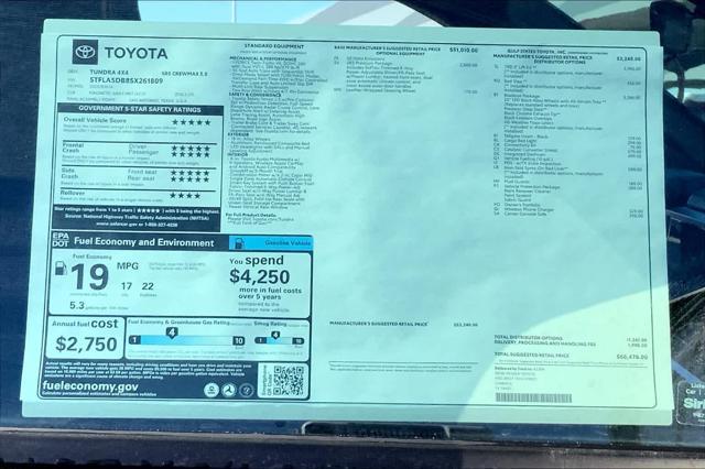 new 2025 Toyota Tundra car, priced at $64,976