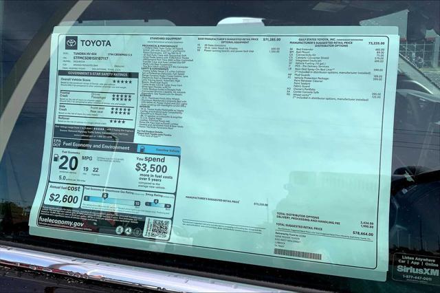 new 2025 Toyota Tundra Hybrid car, priced at $78,664