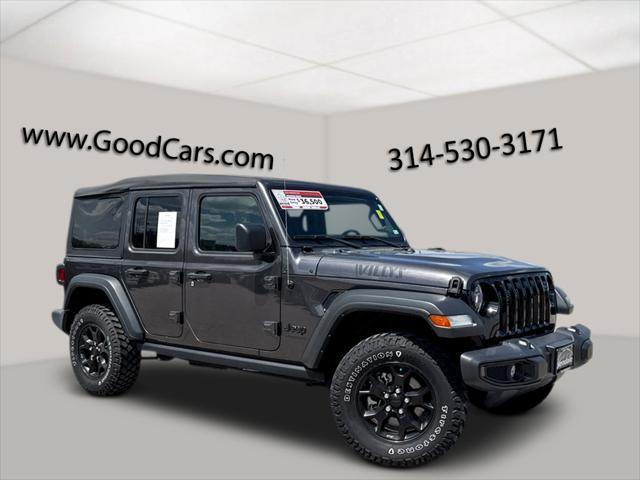 used 2021 Jeep Wrangler car, priced at $34,500