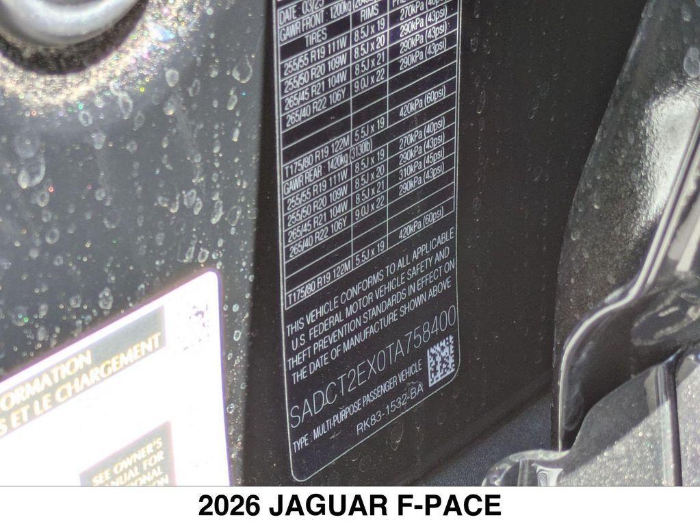 new 2026 Jaguar F-PACE car, priced at $65,188
